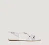 Stuart Weitzman Georgie Metallic Strappy Flat Sandals In Metallic