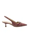 Stuart Weitzman 50mm Georgie Patent Leather Slingback Pumps In Brown
