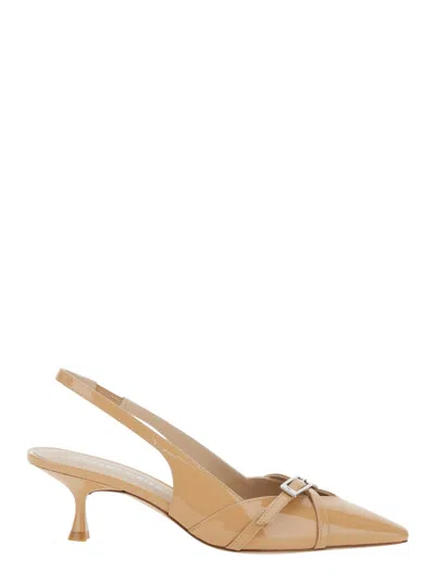 Stuart Weitzman Georgie Buckle Strap Pumps In Brown