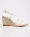 Stuart Weitzman Georgie Strappy Wedge Espadrille Sandals In Cream/natural