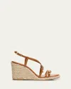 Stuart Weitzman Georgie Strappy Wedge Espadrille Sandals In Brown