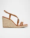 Stuart Weitzman Georgie Strappy Wedge Espadrille Sandals In Macchiato/natural