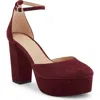 Stuart Weitzman Ginger Platform Pump In Burgundy