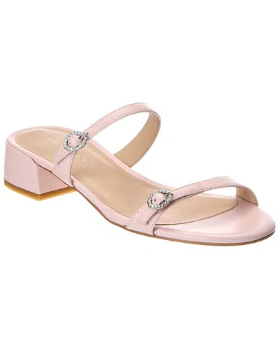 Stuart Weitzman Ginger Xtal Block 35 Leather Sandal In Multi