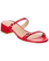 Stuart Weitzman Ginger Xtal Block 35 Leather Sandal In Red