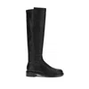 Stuart Weitzman Black Nappa Leather And Fabric Celia Boots In Black