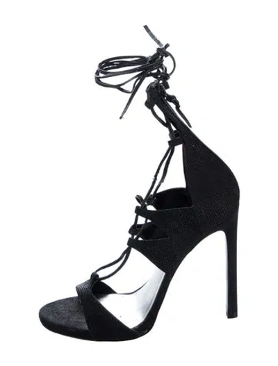 Pre-owned Stuart Weitzman Gladiator Sandals In Black