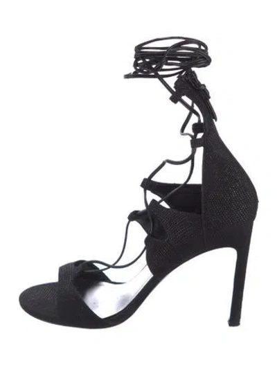 Pre-owned Stuart Weitzman Gladiator Sandals In Black