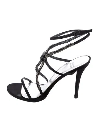 Pre-owned Stuart Weitzman Gladiator Sandals In Black