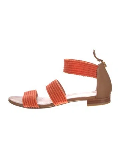 Pre-owned Stuart Weitzman Gladiator Sandals In Orange