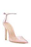 Stuart Weitzman Glam 100 Strap Pump In Light Pink/cotton Ca
