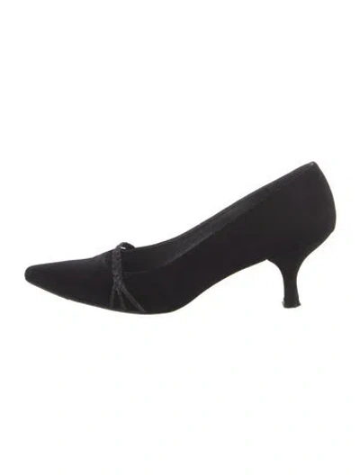 Pre-owned Stuart Weitzman Glitter Accents Pumps In Black