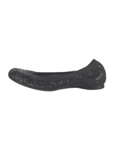 Pre-owned Stuart Weitzman Glitter Animal Print Flats In Blue