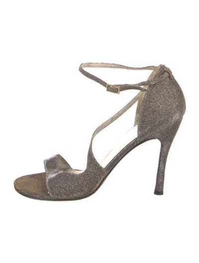 Pre-owned Stuart Weitzman Glitter Animal Print Sandals