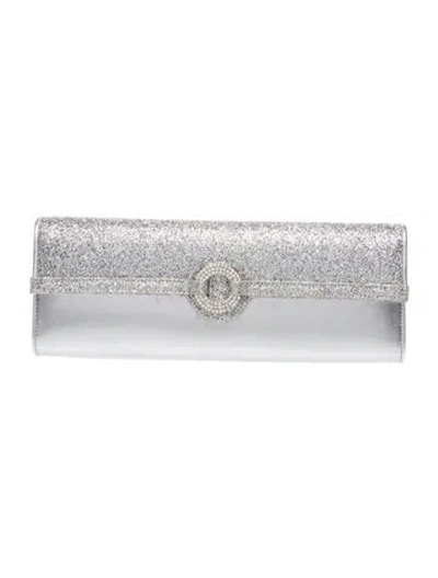 Pre-owned Stuart Weitzman Glitter Clutch In Silver