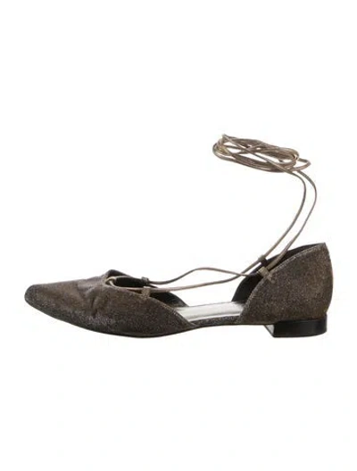 Pre-owned Stuart Weitzman Glitter D'orsay Flats