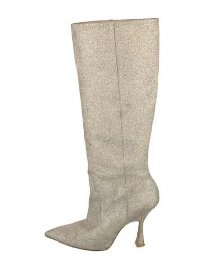 Pre-owned Stuart Weitzman Glitter Glitter Accents Boots In Neutral