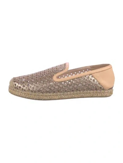 Pre-owned Stuart Weitzman Glitter Glitter Accents Espadrilles In Neutral