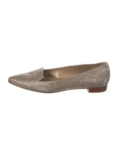 Pre-owned Stuart Weitzman Glitter Glitter Accents Flats