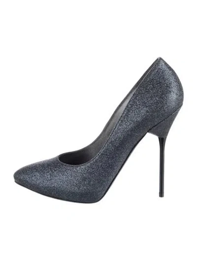 Pre-owned Stuart Weitzman Glitter Glitter Accents Pumps In Blue