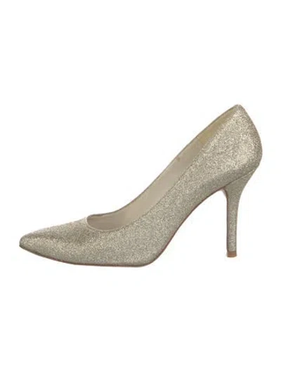 Pre-owned Stuart Weitzman Glitter Glitter Accents Pumps In Gold