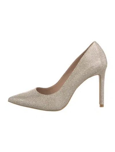 Pre-owned Stuart Weitzman Glitter Glitter Accents Pumps In Metallic/silver