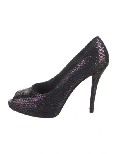 Pre-owned Stuart Weitzman Glitter Glitter Accents Pumps In Purple