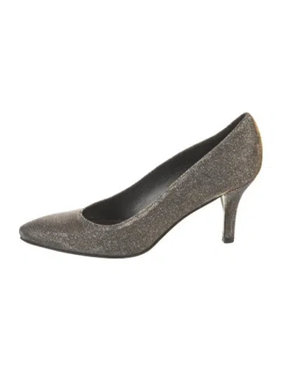 Pre-owned Stuart Weitzman Glitter Glitter Accents Pumps In Silver