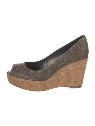 Pre-owned Stuart Weitzman Glitter Glitter Accents Pumps In Silver