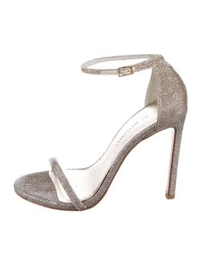 Pre-owned Stuart Weitzman Glitter Glitter Accents Sandals