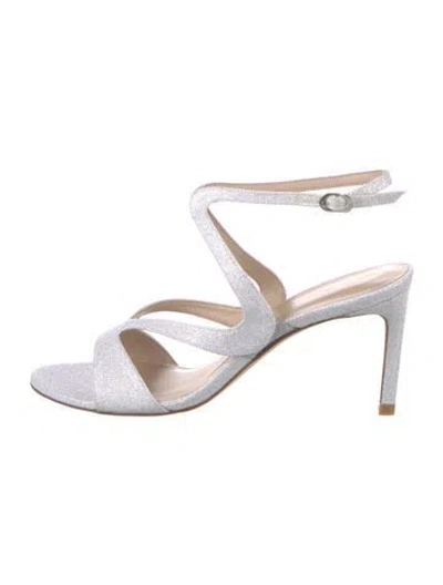 Pre-owned Stuart Weitzman Glitter Glitter Accents Sandals
