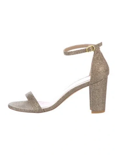 Pre-owned Stuart Weitzman Glitter Glitter Accents Sandals