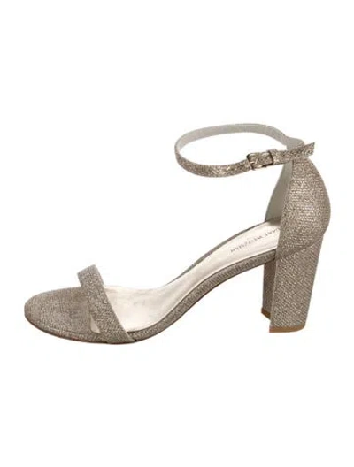 Pre-owned Stuart Weitzman Glitter Glitter Accents Sandals