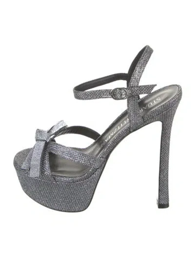 Pre-owned Stuart Weitzman Glitter Glitter Accents Sandals