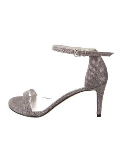 Pre-owned Stuart Weitzman Glitter Glitter Accents Sandals In Gold