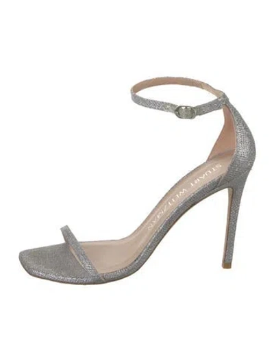 Pre-owned Stuart Weitzman Glitter Glitter Accents Sandals In Gold