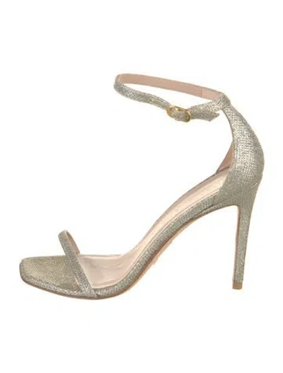 Pre-owned Stuart Weitzman Glitter Glitter Accents Sandals In Multi