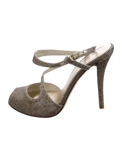 Pre-owned Stuart Weitzman Glitter Glitter Accents Slingback Pumps