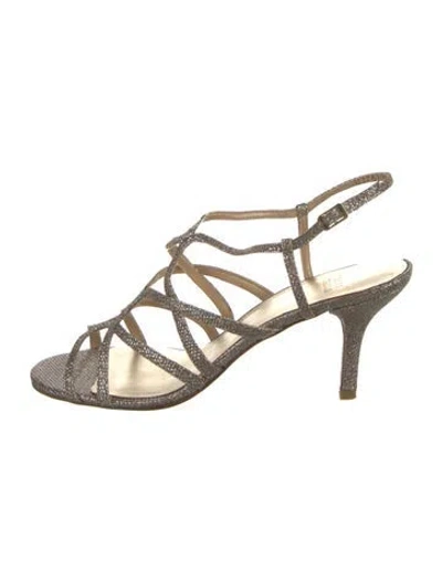 Pre-owned Stuart Weitzman Glitter Glitter Accents Slingback Sandals