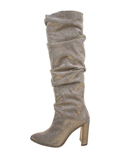 Pre-owned Stuart Weitzman Glitter Glitter Accents Slouch Boots
