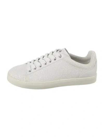 Pre-owned Stuart Weitzman Glitter Glitter Accents Sneakers W/ Tags In White