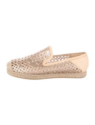 Pre-owned Stuart Weitzman Glitter Lace Pattern Espadrilles
