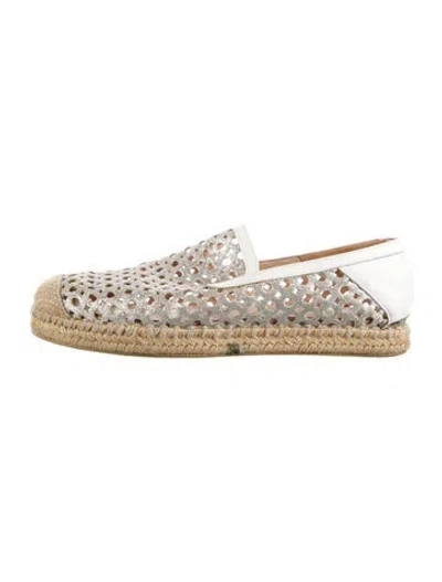 Pre-owned Stuart Weitzman Glitter Lasercut Accents Espadrille Sneakers