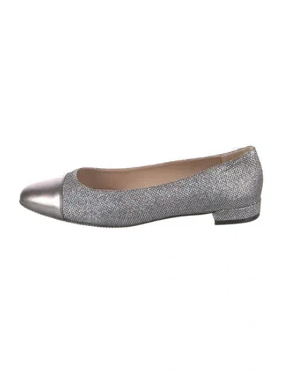 Pre-owned Stuart Weitzman Glitter Patterned Ballet Flats