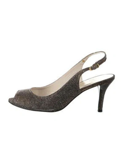 Pre-owned Stuart Weitzman Glitter Patterned Slingback Pumps