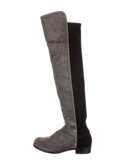 Pre-owned Stuart Weitzman Glitter Patterned Sock Boots