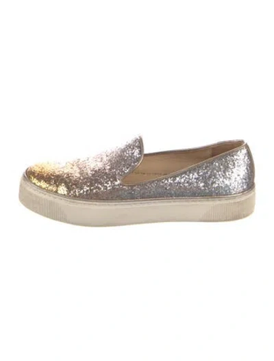 Pre-owned Stuart Weitzman Glitter Printed Loafers In Multi