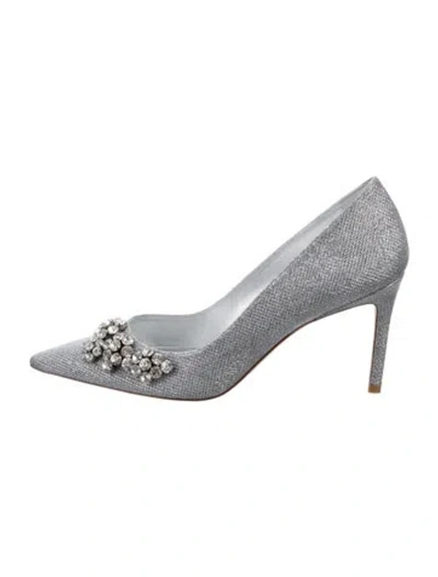 Pre-owned Stuart Weitzman Glitter Pumps In White