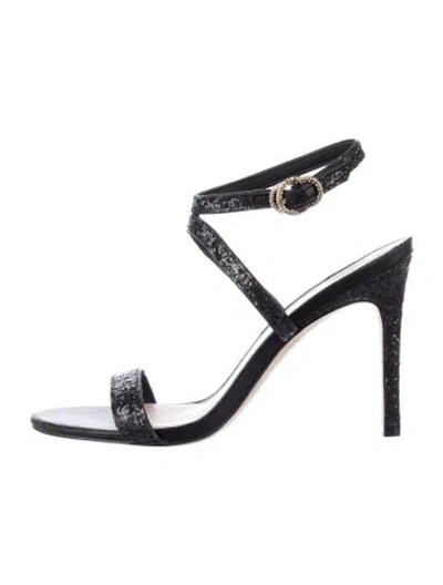 Pre-owned Stuart Weitzman Glitter Sandals In Black