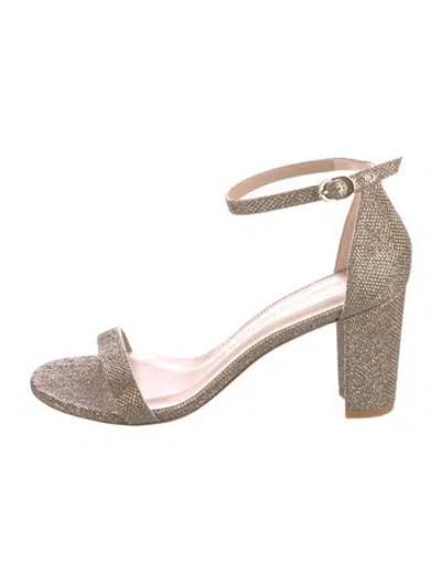 Pre-owned Stuart Weitzman Glitter Sandals In Gold